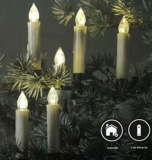 LED Juletræslys 10 stk. i Hvid Plast - Sikker Jul