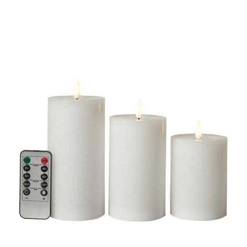 BLOKLYSSÆT MED 3D FLAMME Ø 7 CM