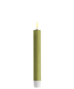 DELUXE HOMEART KRONELYS 15 CM OLIVEN GRØN 2 STK