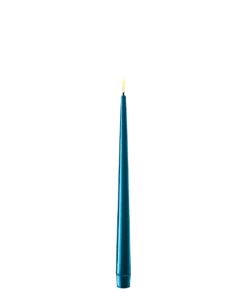 DELUXE HOMEART KERTELYS 28 CM 2 STK PETROLEUM