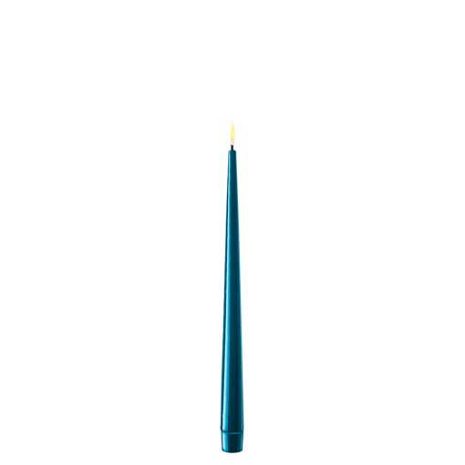 DELUXE HOMEART KERTELYS 28 CM 2 STK PETROLEUM