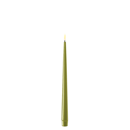 DELUXE HOMEART KERTELYS 28 CM 2 STK OLIVEN GRØN