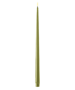 DELUXE HOMEART KERTELYS 38 CM 2 STK OLIVEN GRØN