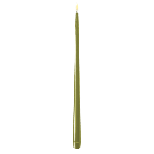 DELUXE HOMEART KERTELYS 38 CM 2 STK OLIVEN GRØN
