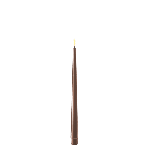DELUXE HOMEART KERTELYS 28 CM 2 STK MOKKA