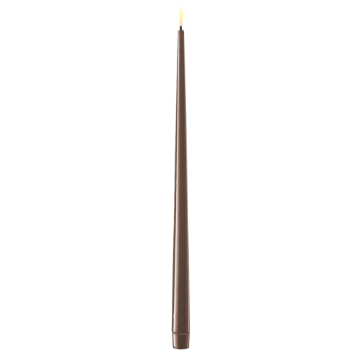 DELUXE HOMEART KERTELYS 38 CM 2 STK MOKKA